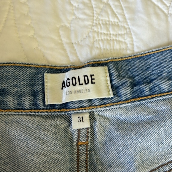 Agolde light wash denim shorts. Distressed. Size 31. Like new. - Picture 2 of 4